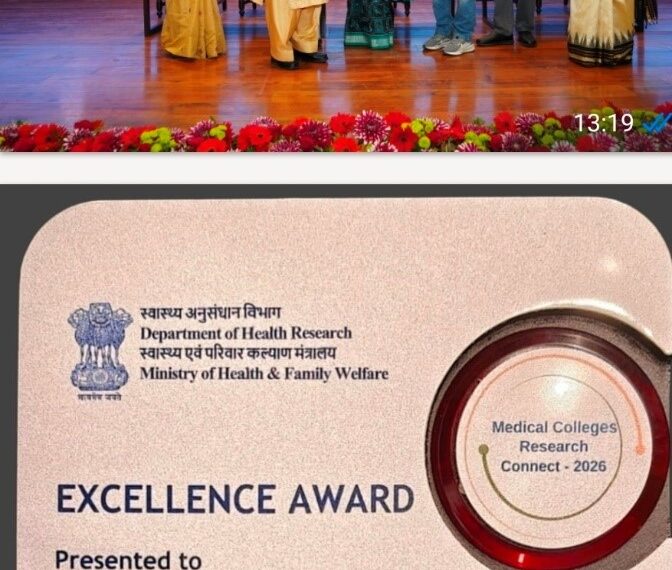 GMC Srinagar bags Excellence Award at Medical Colleges Research Connect–2026