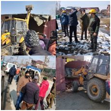 Srinagar Admin launches massive anti encroachment drive along Khushaal Sar lake
