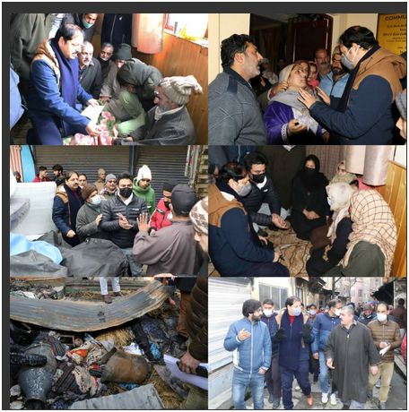 Dist Admin Srinagar distributes relief among Alikadal fire victims
