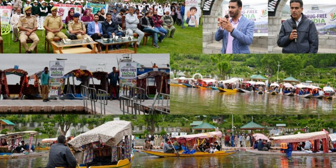 Grand Shikara Rally held at Manasbal Lake to raise awareness on Drug Menace