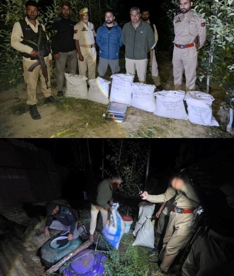 Shopian Police Bust Underground Drug Hideout, Recover Nearly 29 Kg Cannabis Powder