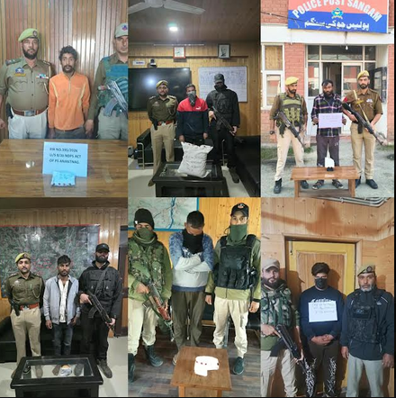 Six Drug Peddlers Held In Anantnag Distt : Police