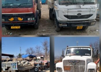 Six Vehicles Seized in Crackdown on Illegal Mining in Awantipora