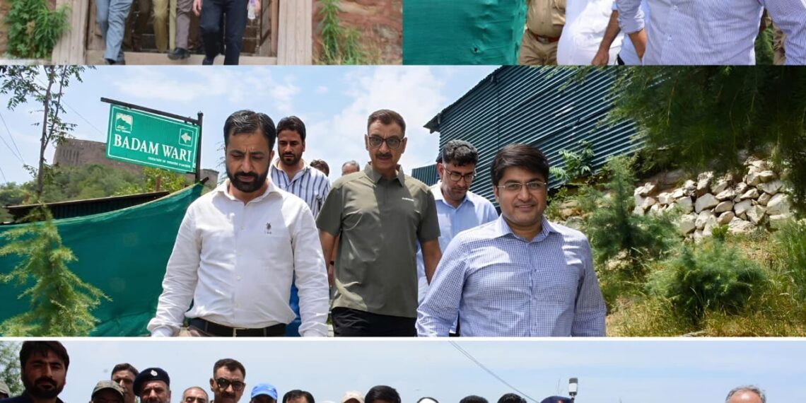 City Municipal Commr Srinagar reviews Urban Greening Initiatives during Inspection of Hari Parbat Range