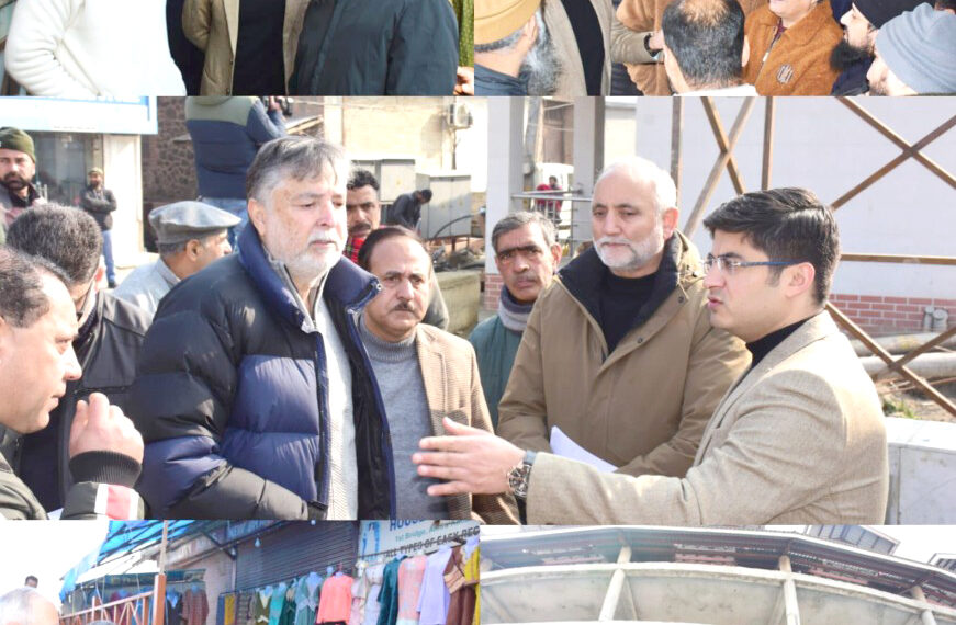 City Municipal Commr Srinagar reviews SMC Commercial Complex, Inspects Works at Jhelum Riverfron, Gonikhan Market