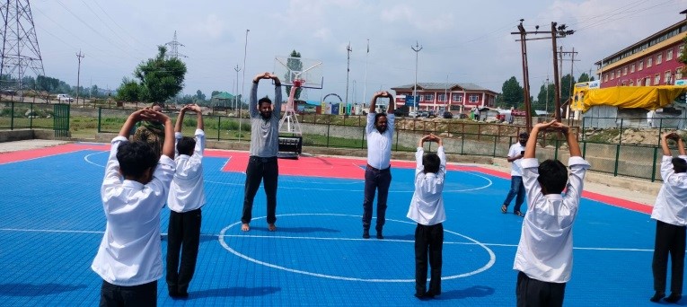 Zone level Yoga training session held at Sports Stadium Shirmal