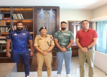 ADGP Armed felicitates wrestler Binyamin & Isaq for Winning Gold Medals at World Police & Fire Games.