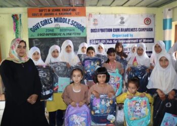 Beti Bachao Beti Padhao Drive: SWD Budgam Distributes Student Care Kits