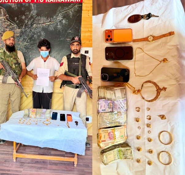 Major theft case cracked in Srinagar ,Stolen property worth ₹17.5 lakhs recovered: Police