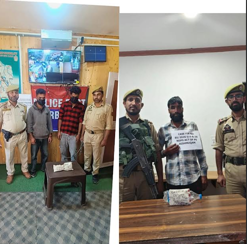 Three Drug Peddlers Arrested With Charas In Kulgam, Anantnag: Police