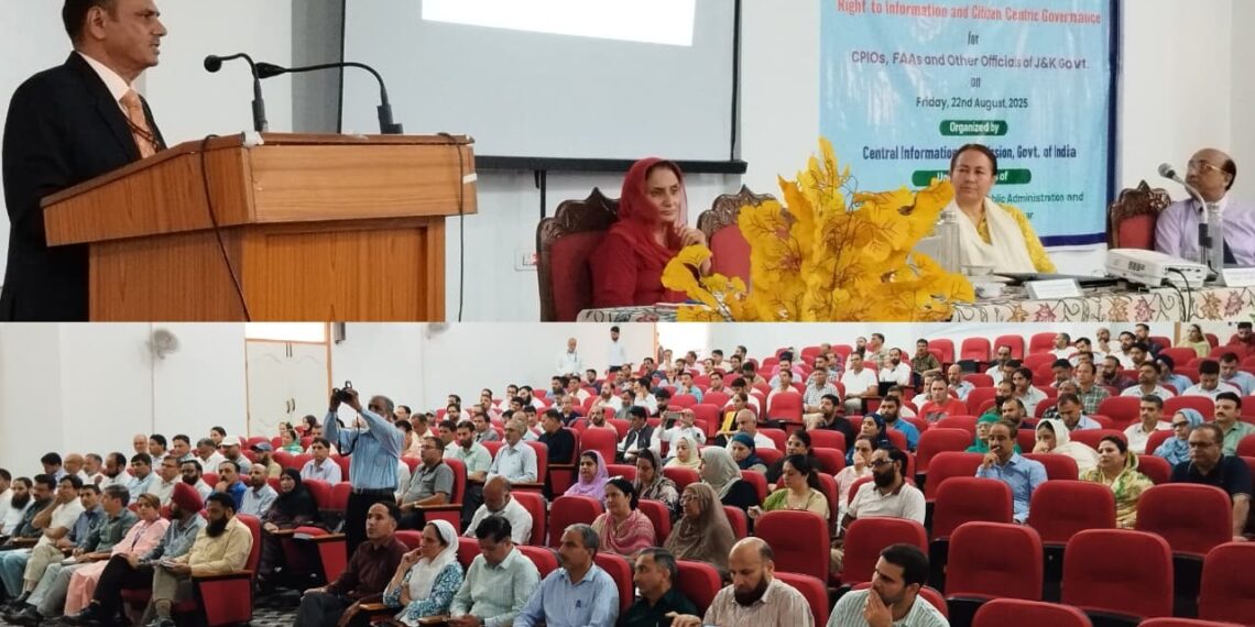 Workshop on RTI, Citizen-Centric Governance held in Srinagar