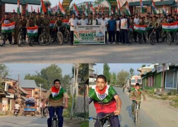 YSS Bandipora Holds Cycle Rally Under Har GharTiranga
